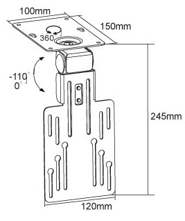 Svensen SV6.0 Under Shelf VESA diagram dimensions